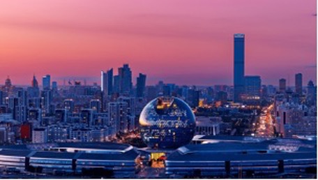 Astana skyline at sunset
